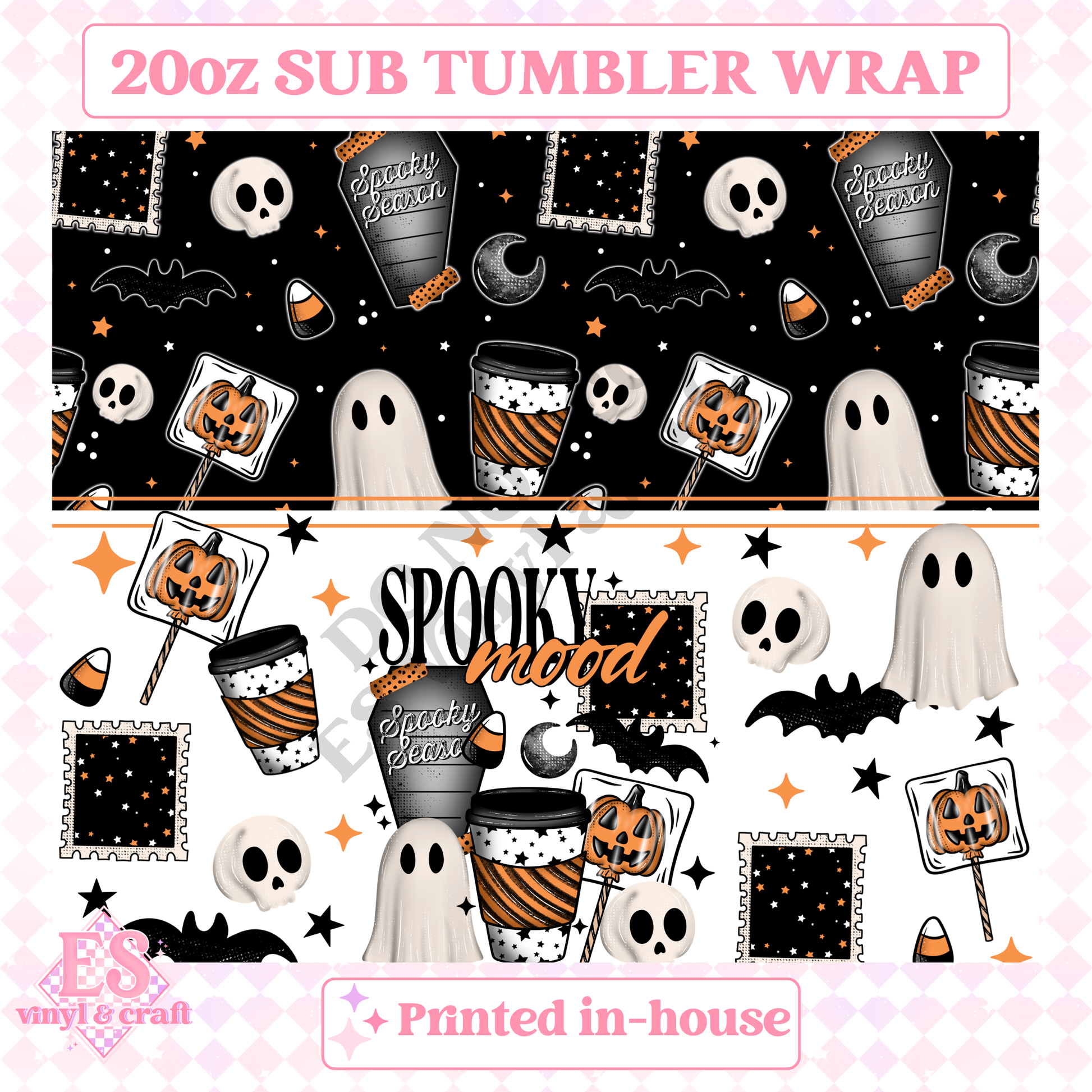 Spooky Mood - Full 20oz Tumbler Sublimation Print image 1