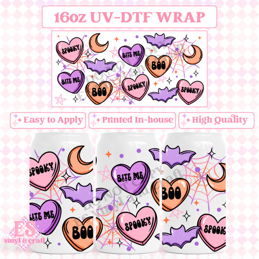 Spooky Valentines - 16oz Beer Can / Libbey UV-DTF Transfer image 0