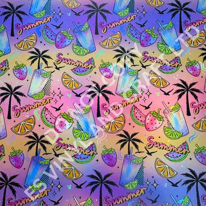 Summer Days - Holographic or Normal Printed Vinyl (A4 or 12" x 12") Sheets image 1