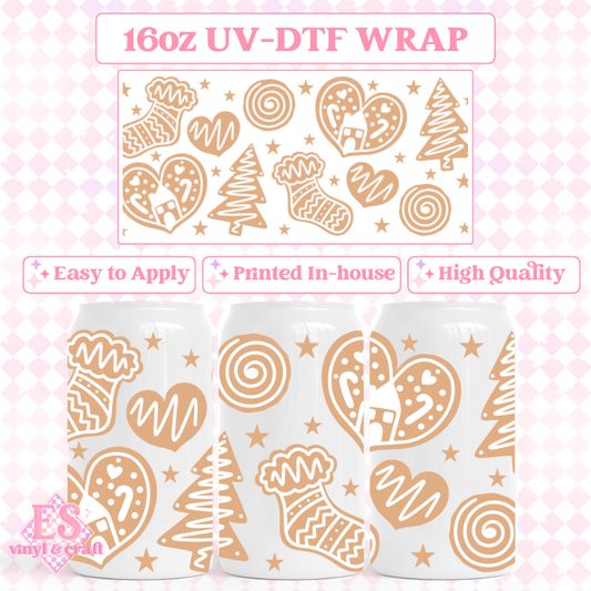 Christmas Cookie - 16oz Beer Can / Libbey UV-DTF Transfer image 0