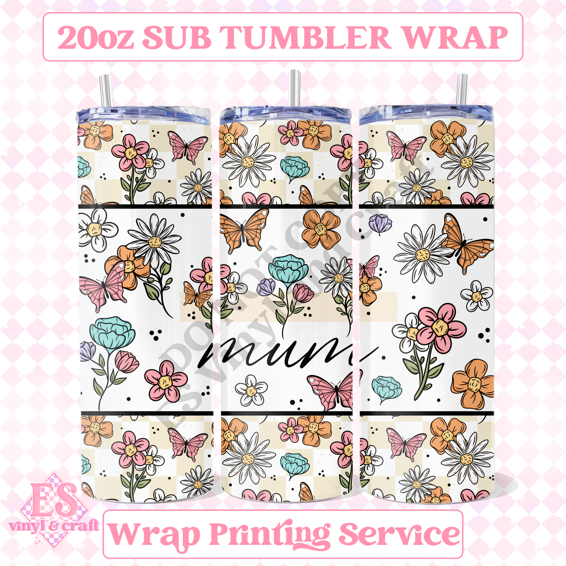 Mum, Mama or Mini - Full 20oz Tumbler Sublimation Print image 0