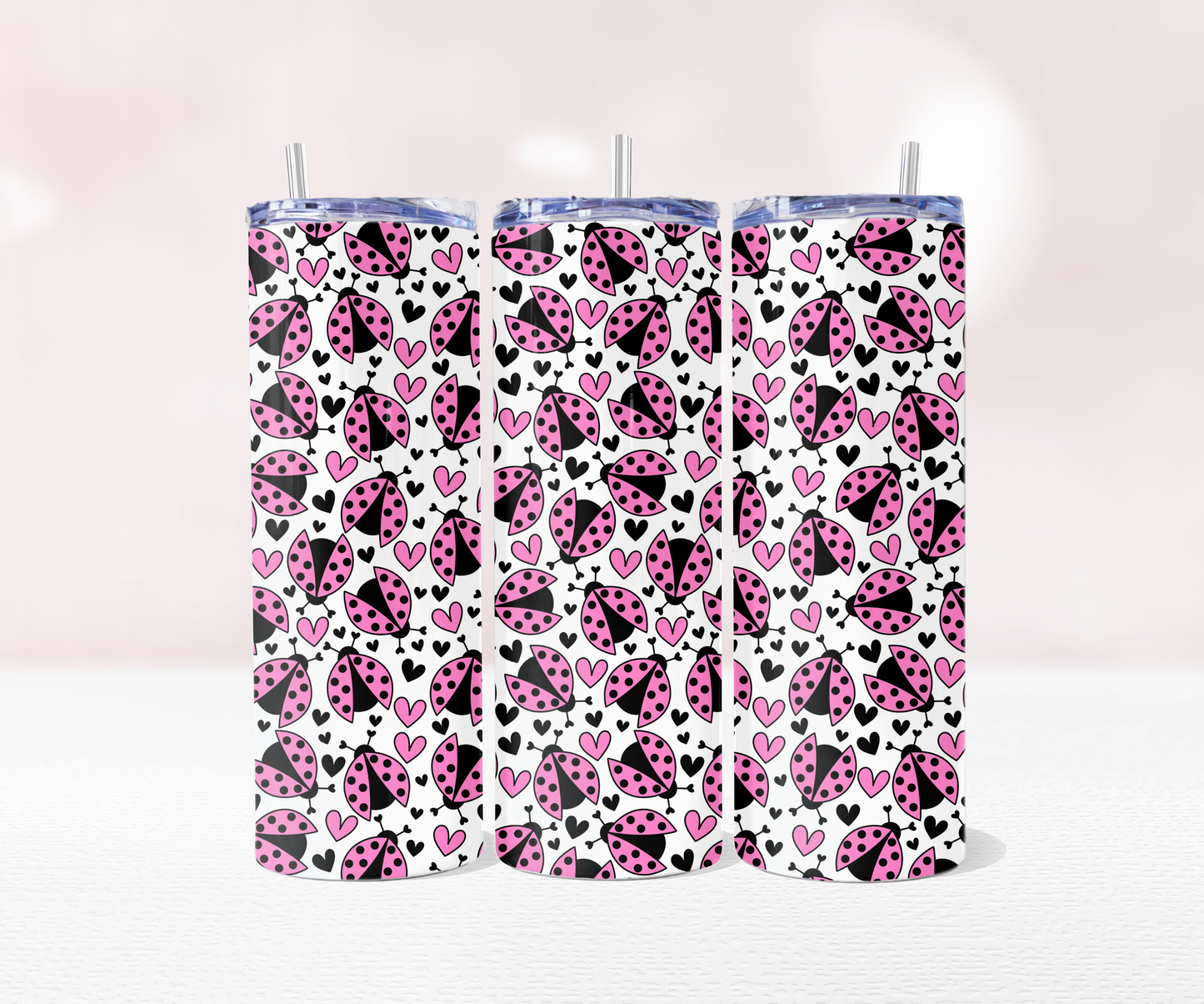 Pink Ladybird Seamless - Pre Printed Sublimation 11oz or 20oz Wrap image 2