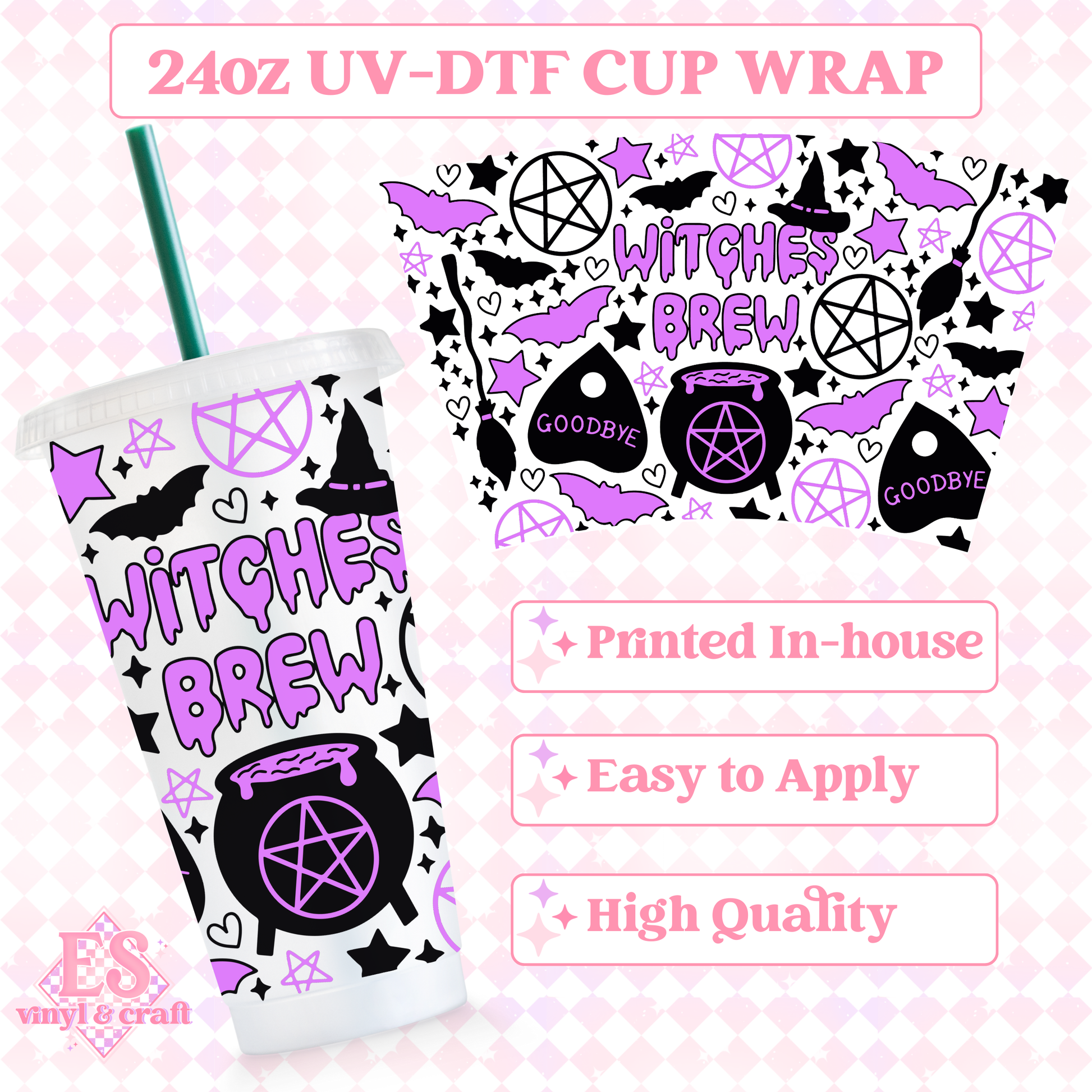 Witches Brew - UVDTF 24oz Cold Cup Wrap image 0