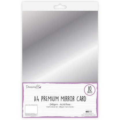 Dovecraft Mirror Card Pack Silver - 240gsm - 10 Sheets image 0