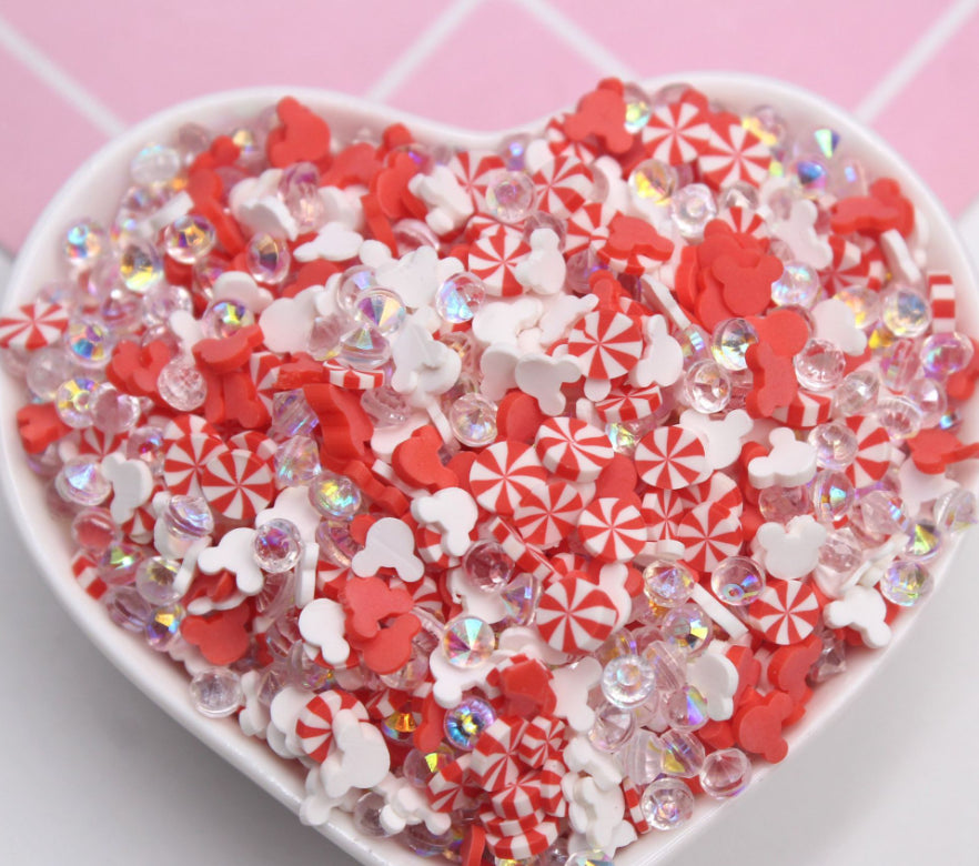 Peppermint Mouse Ears - Polymer Clay Slices image 0