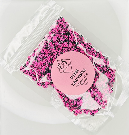 Pink Ladybug - Polymer Clay Slices image 0