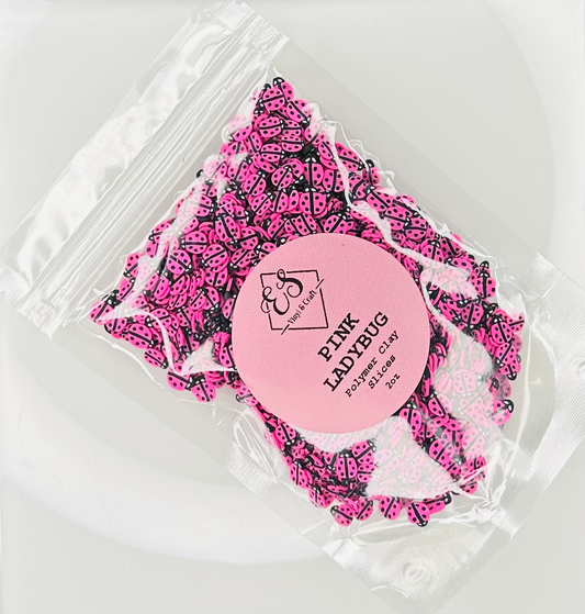 Pink Ladybug - Polymer Clay Slices image 0
