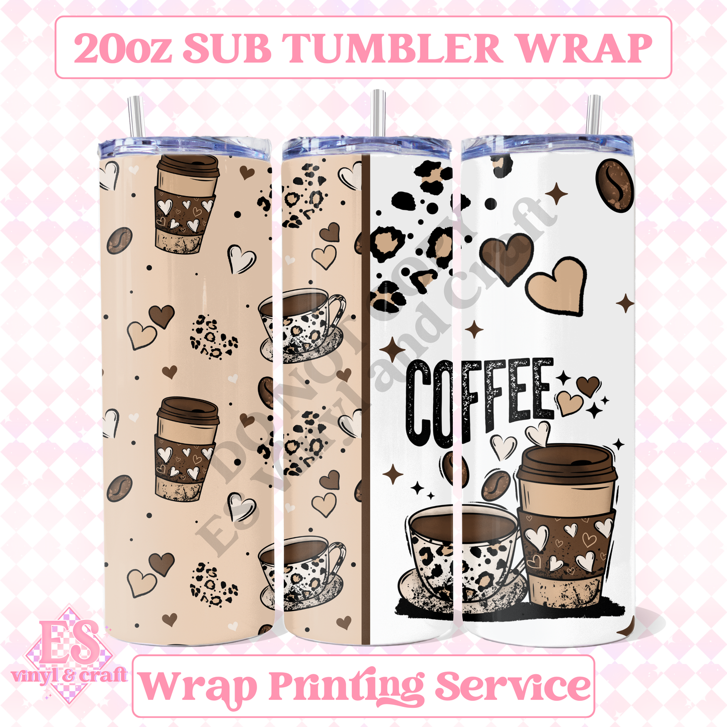 Coffee - Full 20oz Tumbler Sublimation Print image 0