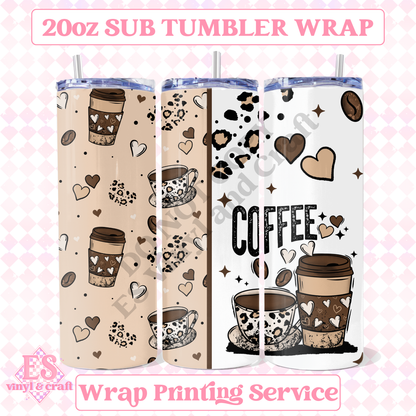 Coffee - Full 20oz Tumbler Sublimation Print image 0