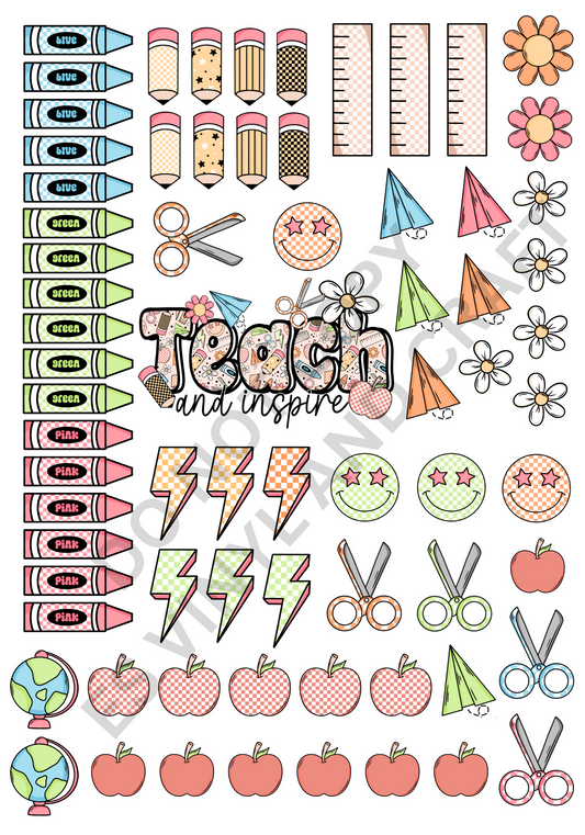 Teacher Element Sheet - UVDTF (A4 Sheet) 210mm x 300mm image 0