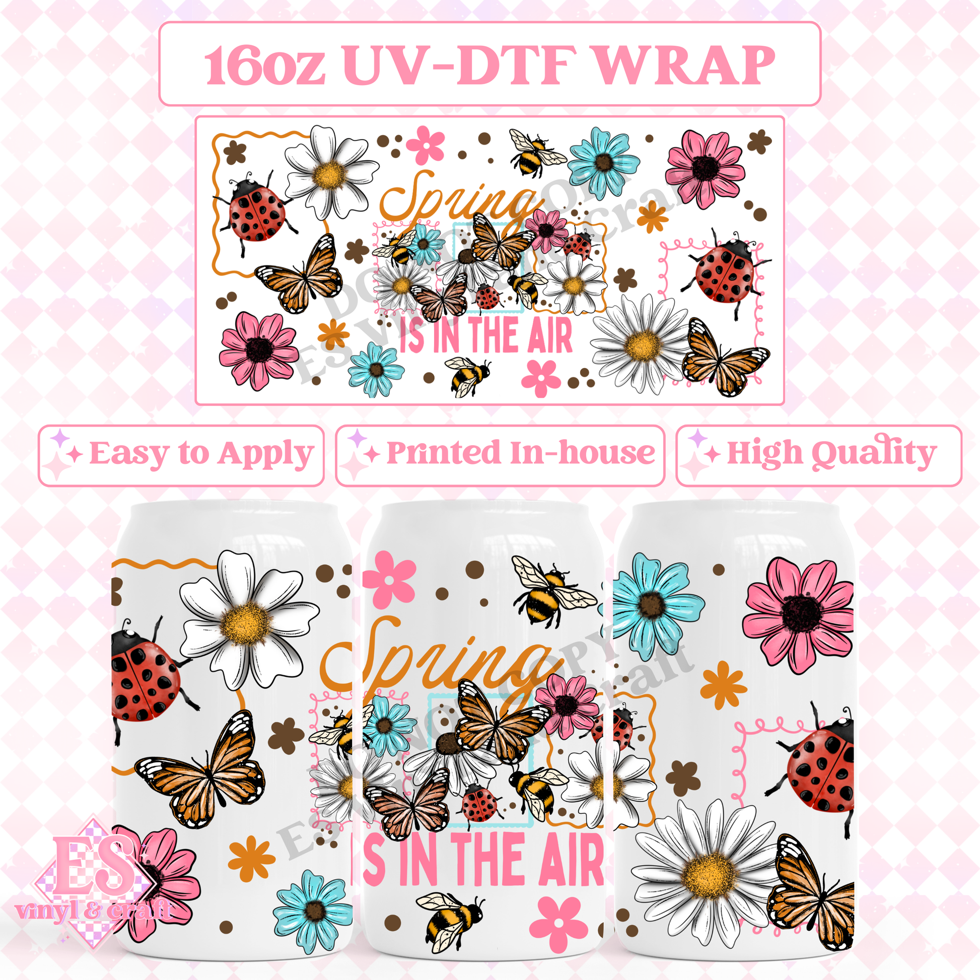Spring is in the Air - 16oz Beer Can / Libbey UV-DTF image 0