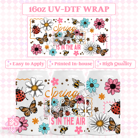 Spring is in the Air - 16oz Beer Can / Libbey UV-DTF image 0