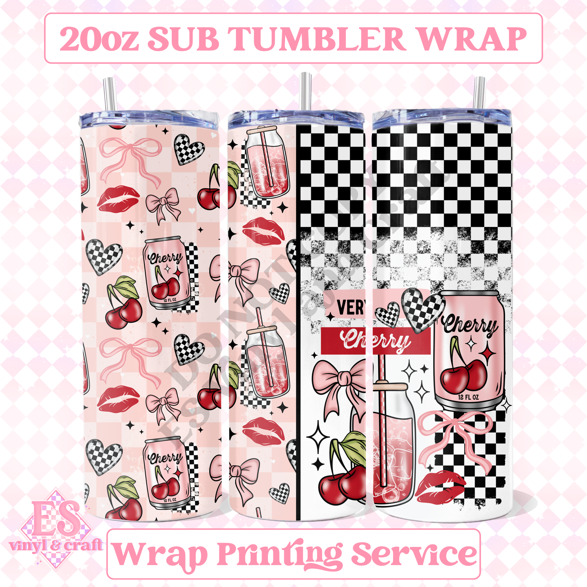 Very Cherry - Full 20oz Tumbler Sublimation Print image 0