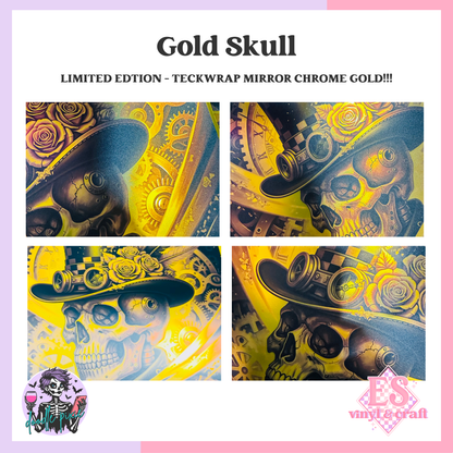 Limited Edition Gold Skull - 20oz Printed Tumbler Self Adhesive Vinyl image 0