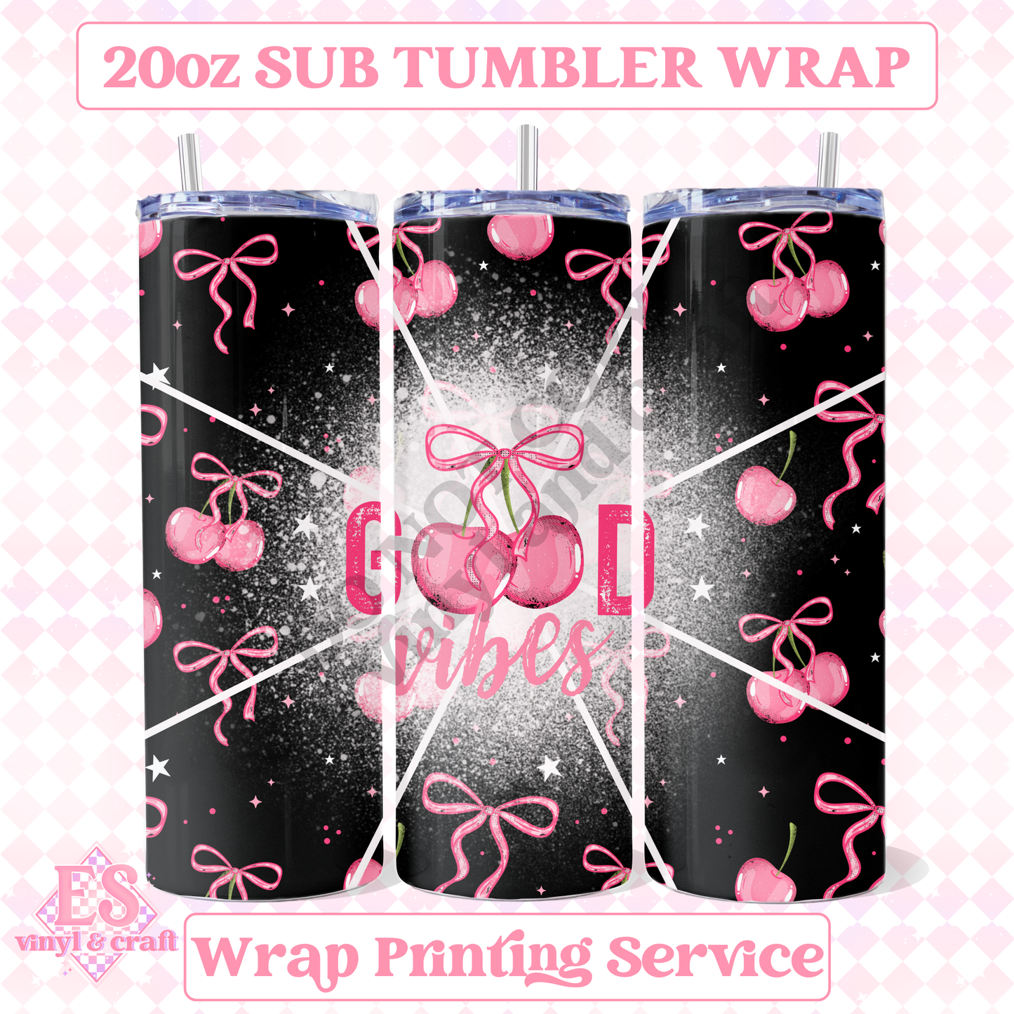 Good Vibes - Full 20oz Tumbler Sublimation Print image 0