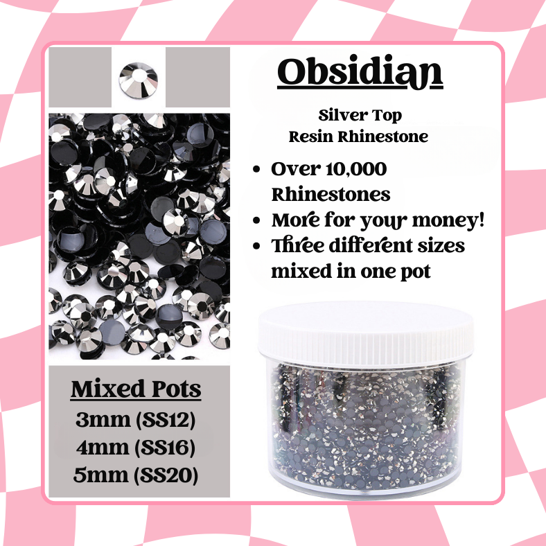 Rhinestone Mixed Pots (3mm, 4mm, 5mm) 100g image 2