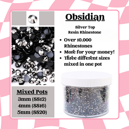Rhinestone Mixed Pots (3mm, 4mm, 5mm) 100g image 2