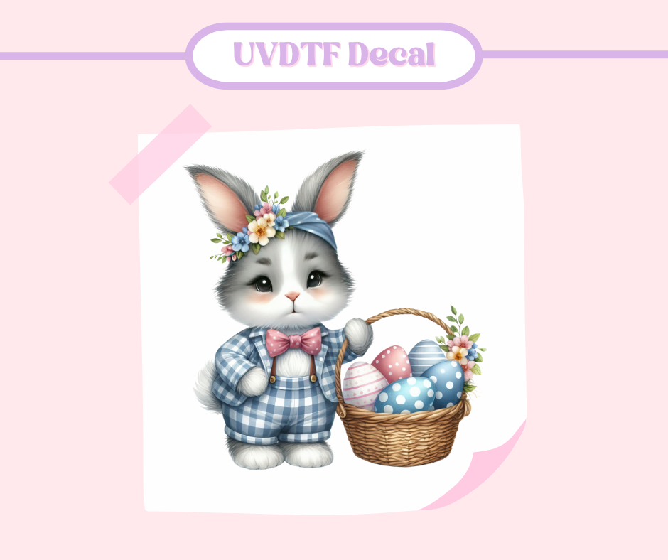 Bunny and Easter Basket - UVDTF Decal image 0