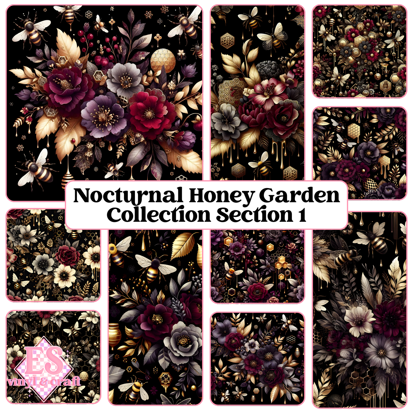Nocturnal Honey Garden Collection - Section 1 - 12" x 12" Sheet image 0