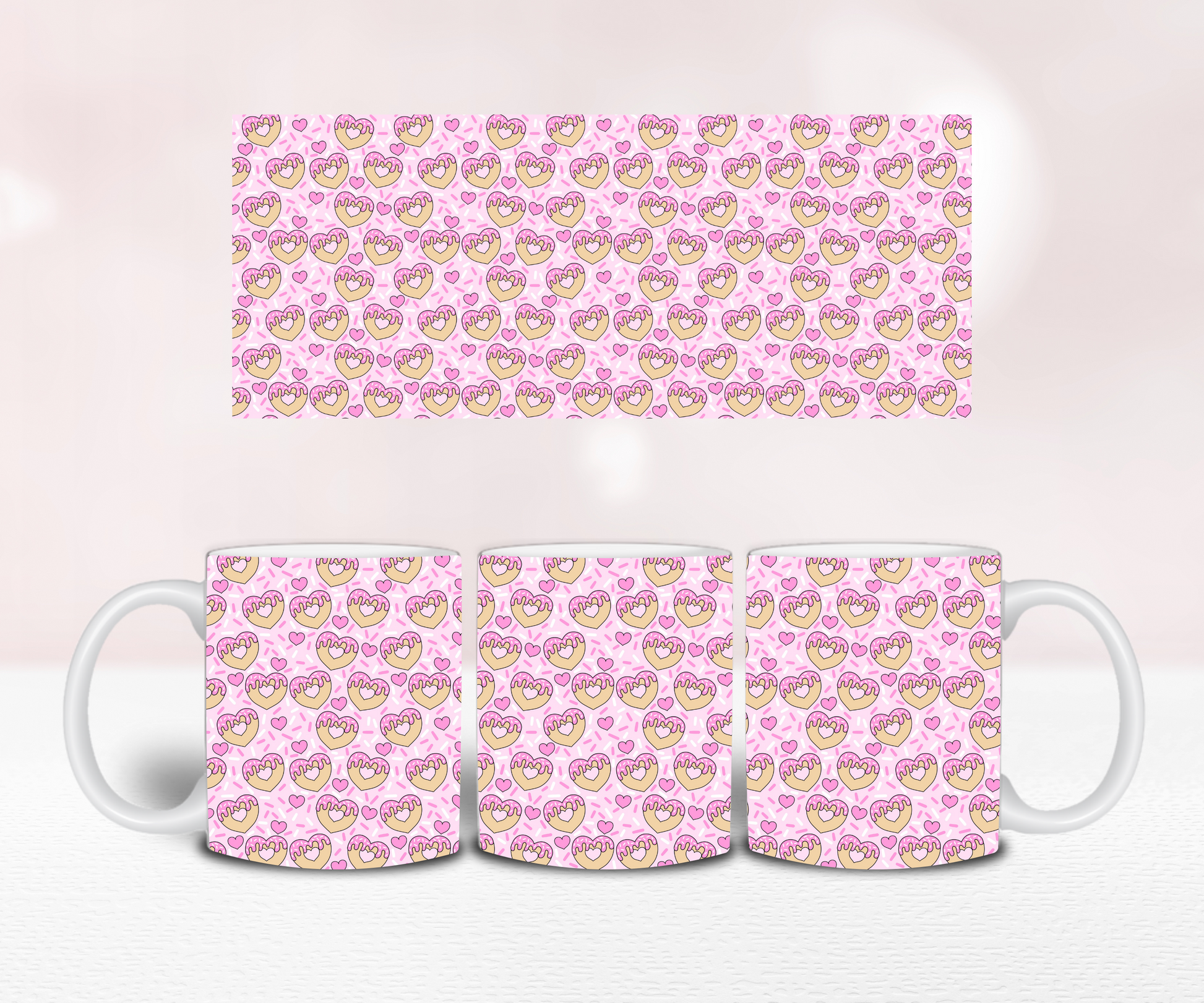 Cookie Heart Seamless - Pre Printed Sublimation 11oz or 20oz Wrap image 1