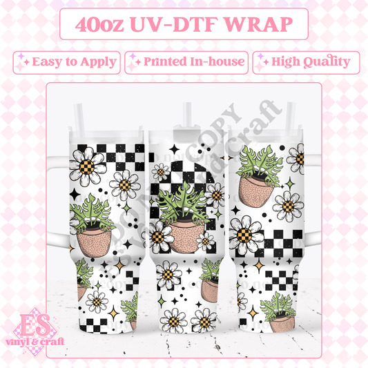 Monstera - 40oz Tumbler Wrap - UV-DTF (2 Wraps - Top and Bottom) image 0