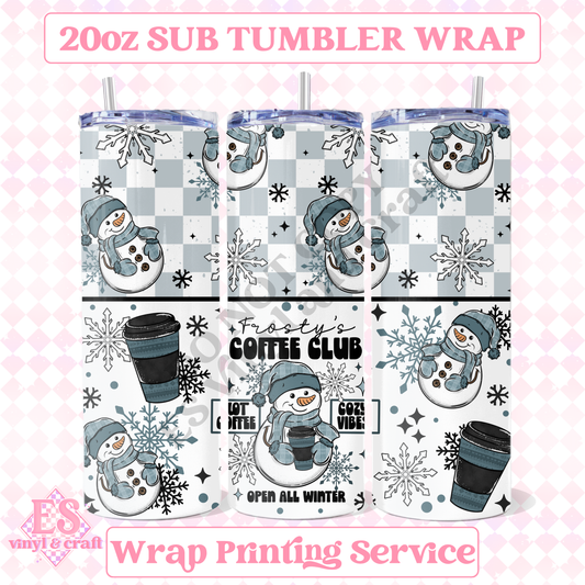 Frosty's Coffee Club - Full 20oz Tumbler Sublimation Print image 0