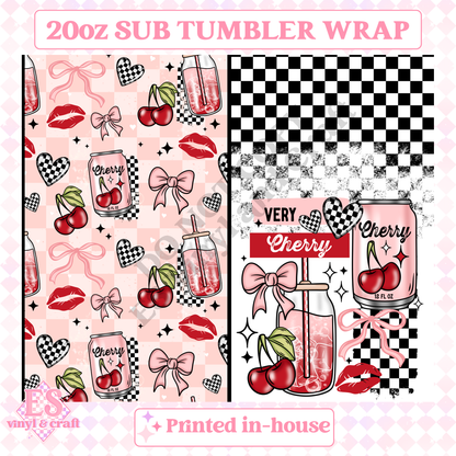 Very Cherry - Full 20oz Tumbler Sublimation Print image 1