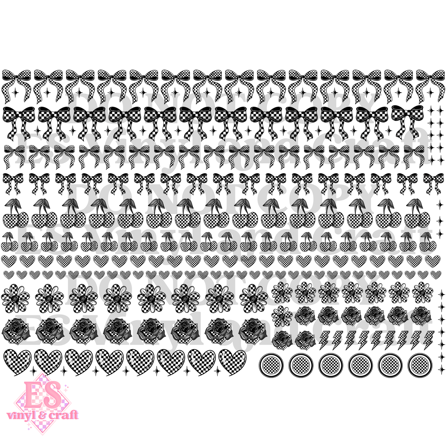 Checker Element Sheet (Smaller Blanks) - UVDTF (A4 Sheet) 21 image 1