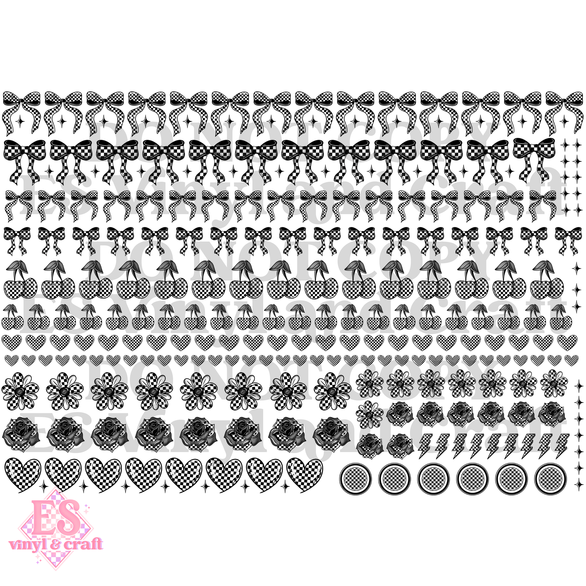 Checker Element Sheet (Smaller Blanks) - UVDTF (A4 Sheet) 21 image 1