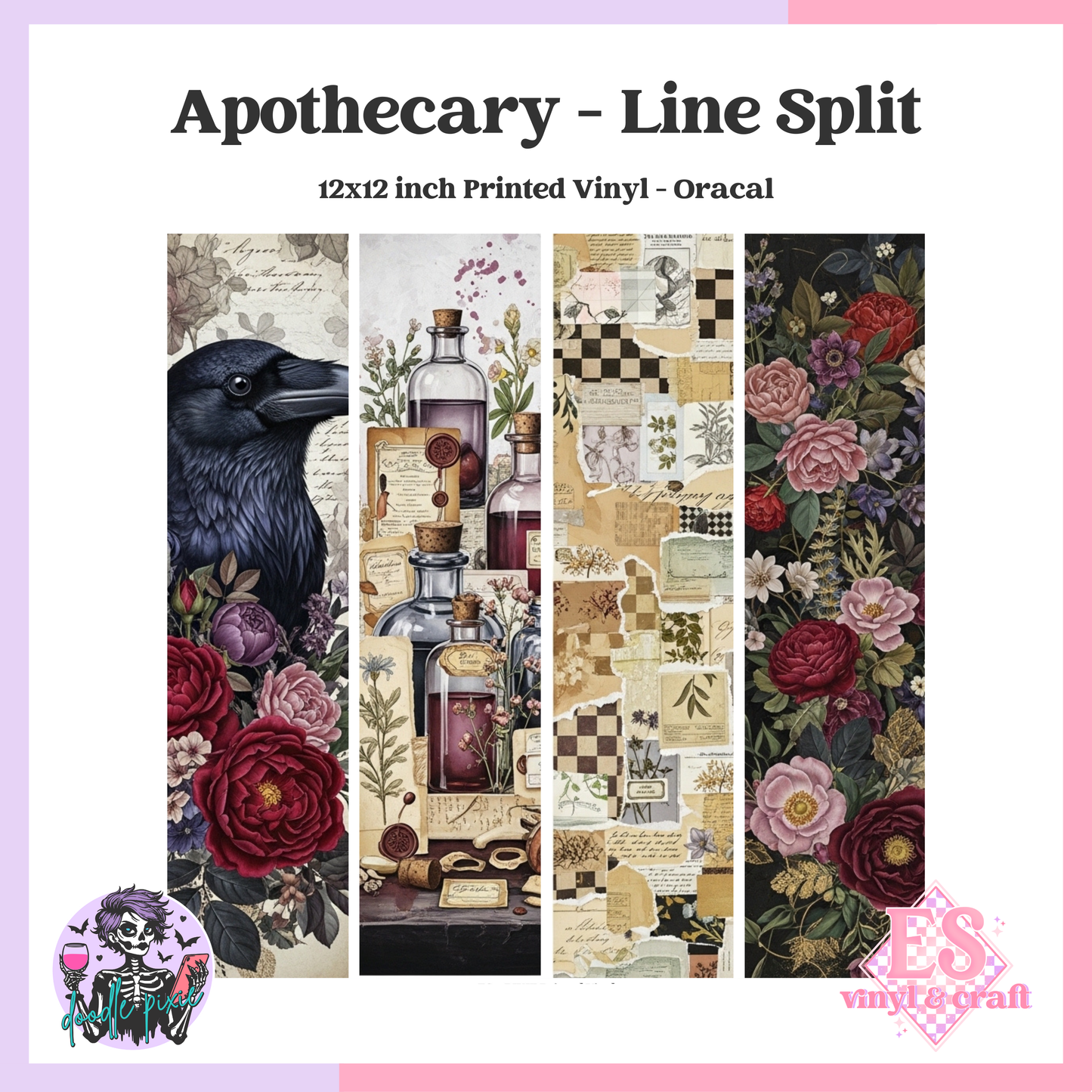 Apothecary - Line Split 12" x 12" Printed Vinyl image 0