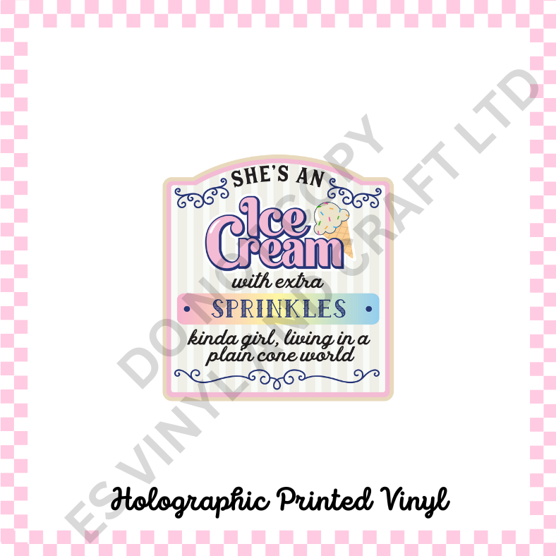 Ice Cream and Donut Labels - Teckwrap Holographic Printed Vinyl image 5