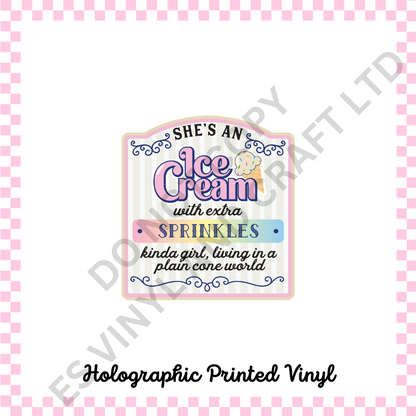 Ice Cream and Donut Labels - Teckwrap Holographic Printed Vinyl image 5