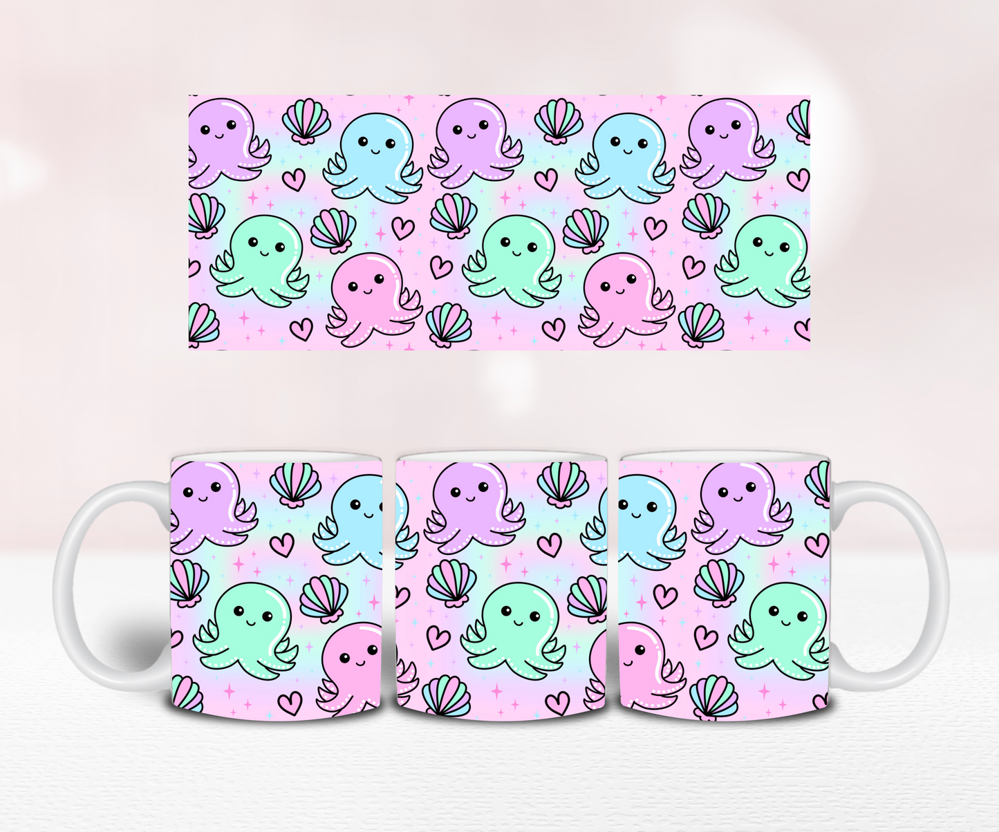 Octopus Seamless - Pre Printed Sublimation 11oz or 20oz Wrap image 1