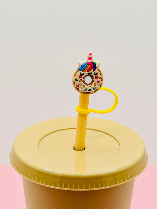 Straw Topper - Unicorn Doughnut image 0