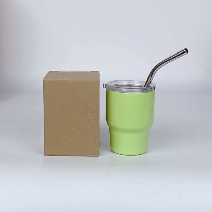 2oz Mini Double Wall Shot Tumblers with Lid and Metal Straw image 9