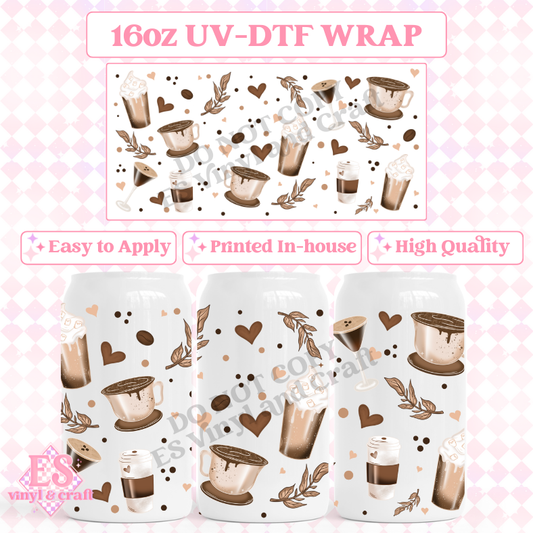 Coffee - 16oz Beer Can / Libbey UV-DTF Transfer image 0