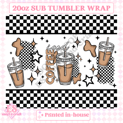 Iced Coffee - Full 20oz Tumbler Sublimation Print image 1