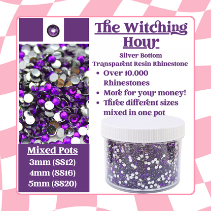 Rhinestone Mixed Pots - Silver Bottom Transparent Series (3mm, 4mm, 5mm) 100g image 4