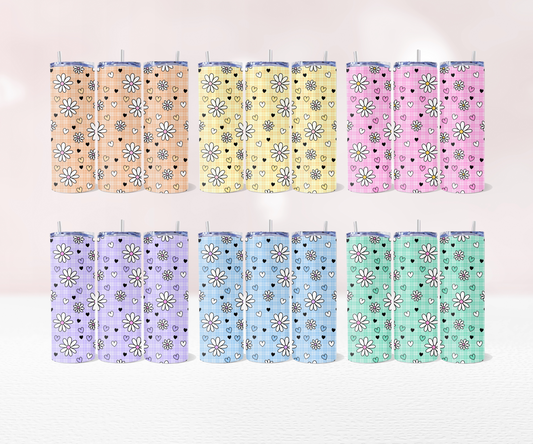 Daisy Seamless - Full 20oz Tumbler Sublimation Ready To Press Wrap image 0