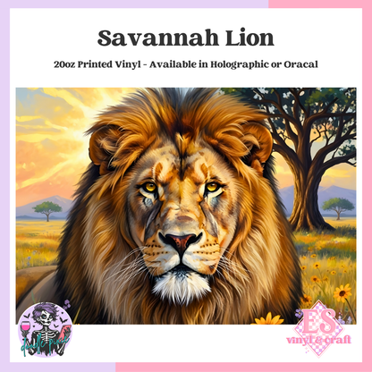 Savannah Lion - 20oz Printed Tumbler Self Adhesive Vinyl image 0