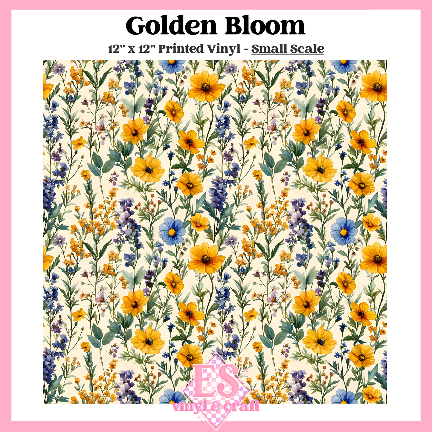 Golden Bloom - Small or Large Scale Options - 12" x 12" Sheet image 1