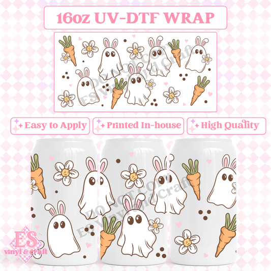 Ghost Bunny - 16oz Beer Can / Libbey UV-DTF Transfer image 0
