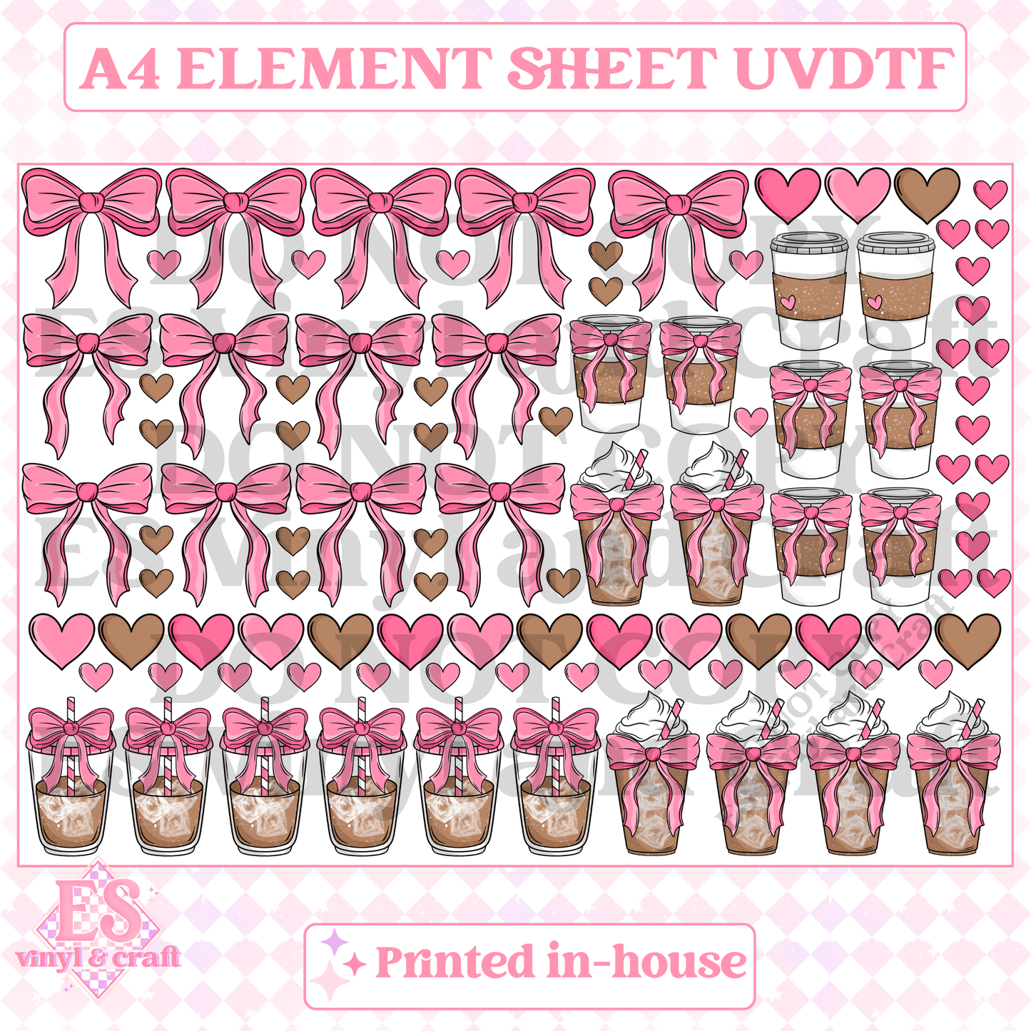 Girly Coffee - UVDTF (A4 Sheet) 210mm x 300mm image 0