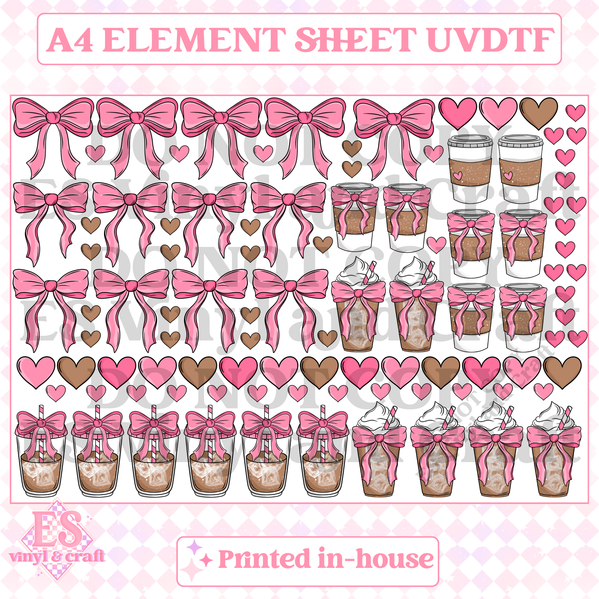 Girly Coffee - UVDTF (A4 Sheet) 210mm x 300mm image 0