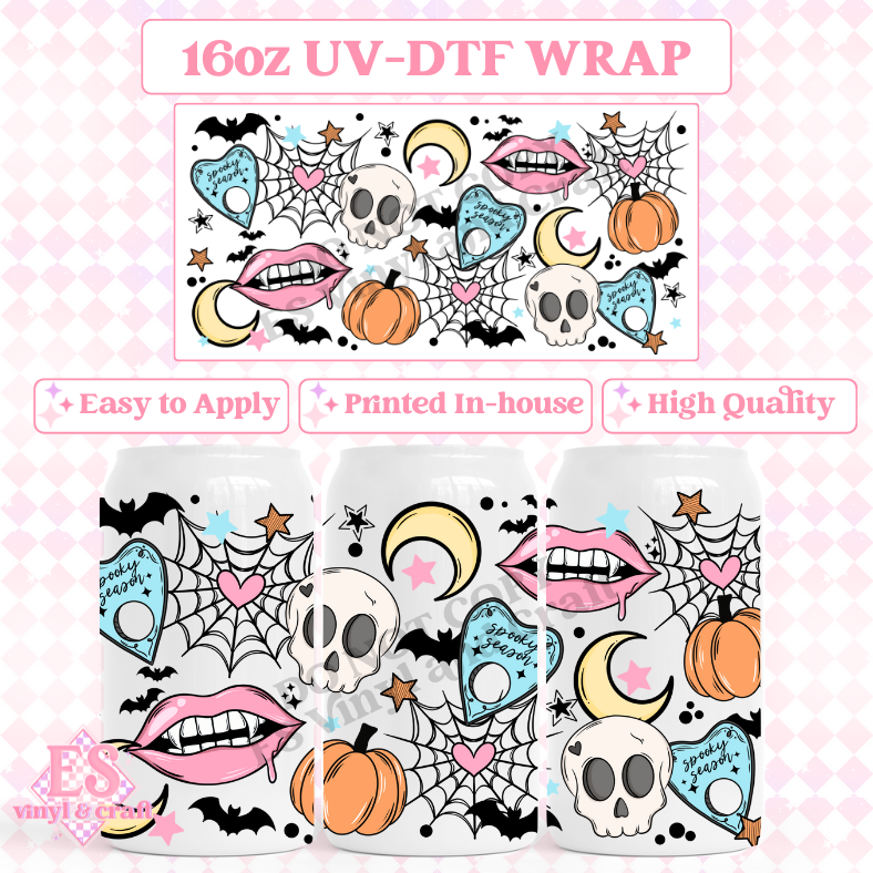 Cute Spooky - 16oz Beer Can / Libbey UV-DTF Transfer image 0