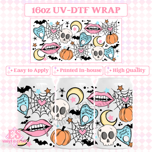 Cute Spooky - 16oz Beer Can / Libbey UV-DTF Transfer image 0