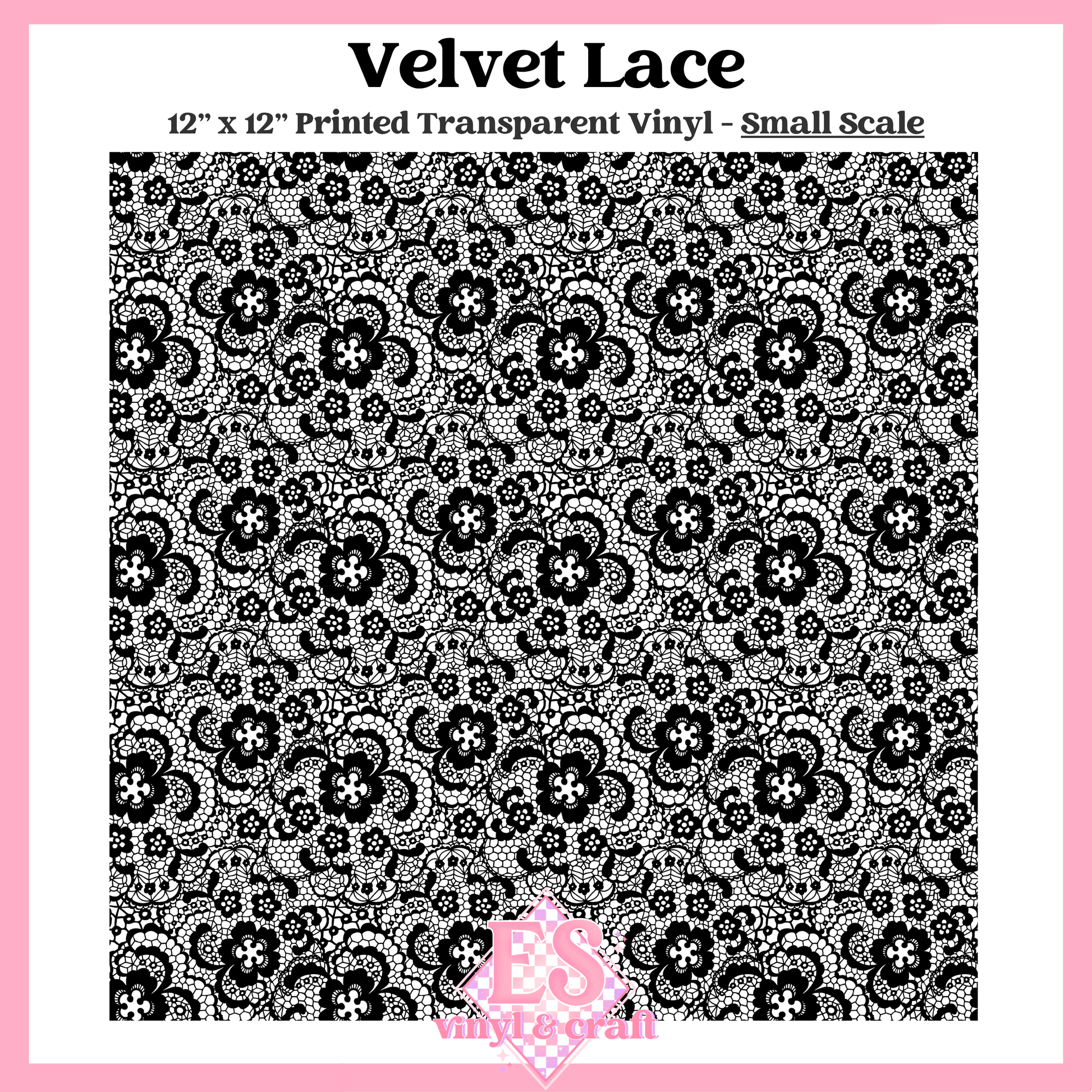 Velvet Lace Transparent - Small or Large Scale Options - 12" x 12" Sheet image 1