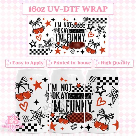 Atleast I'm Funny - 16oz Beer Can / Libbey UV-DTF image 0