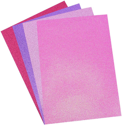 Dovecraft Glitter Card A4 Pad - Pretty Posy (Pink) 24 Sheets 300gsm image 1