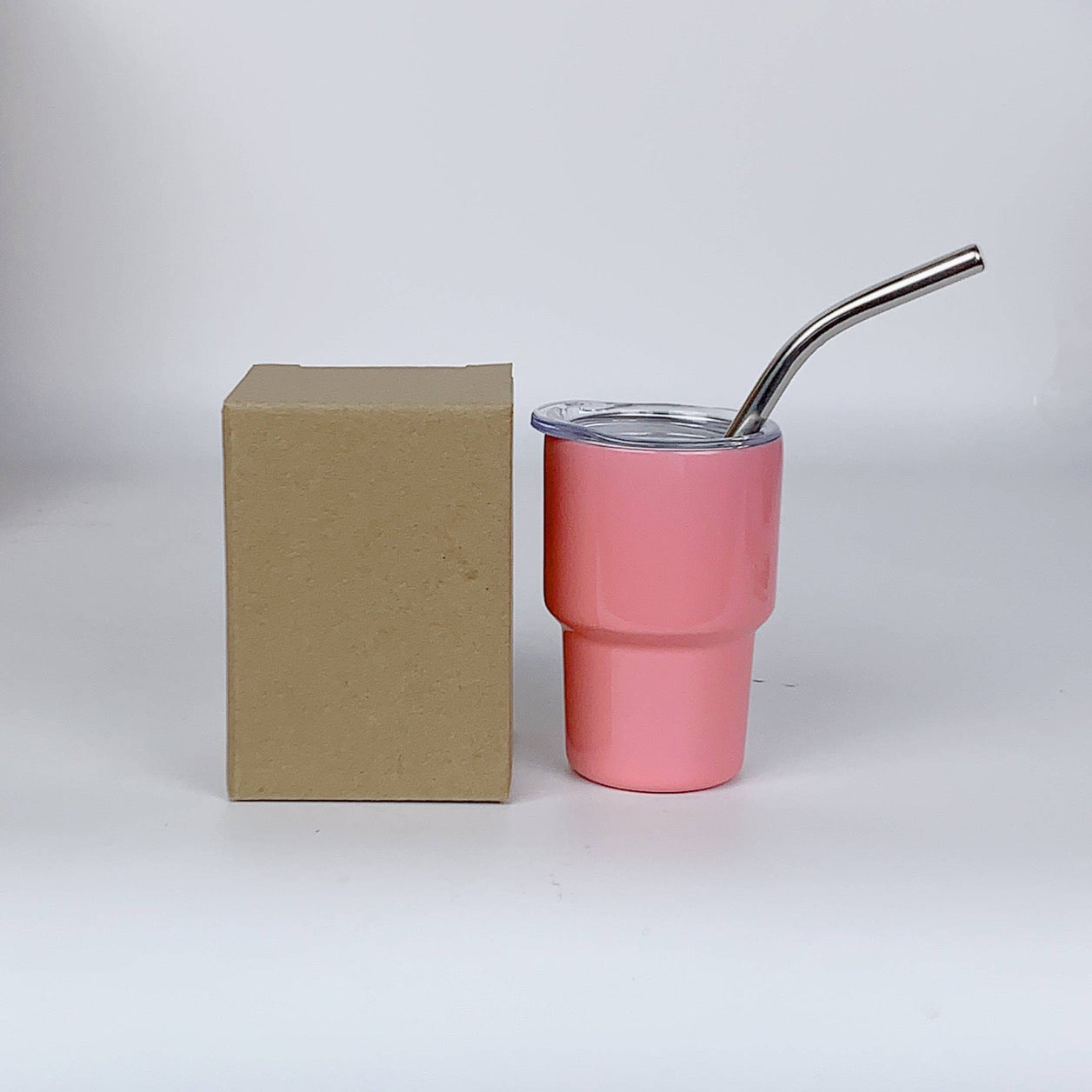 2oz Mini Double Wall Shot Tumblers with Lid and Metal Straw image 3